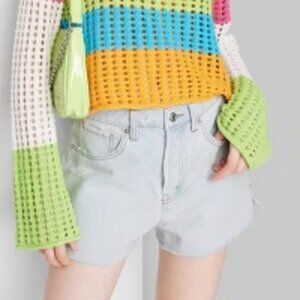 Women's High-Rise Cutoff Jean Shorts - Wild Fable™ Light Wash